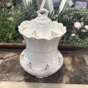 Vintage 1930s-40s Edwin M. Knowles Delicate Jar W Top.